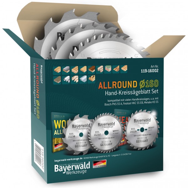 ALLROUND Ø160 Hand-Kreissägeblatt Set